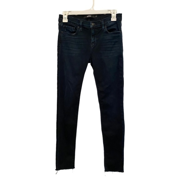 Hudson Los Angeles‎ Dark Wash Skinny Raw Hem Denim Jeans Size 26 - Picture 1 of 7